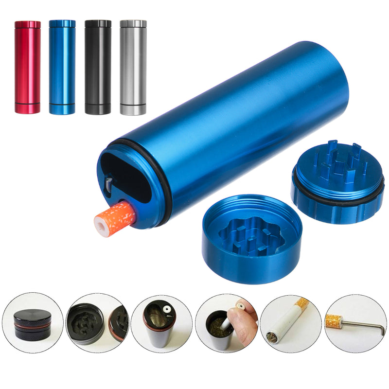 Multi-function Herb Smoke Grinder Dug Tube Storage Room Case Pipe