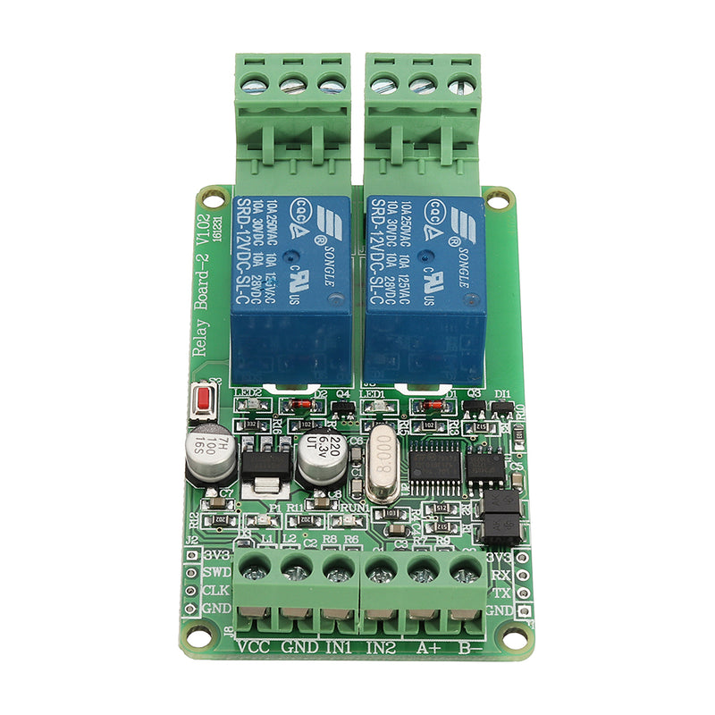 Modbus-Rtu 2-way Relay Module Output 2 Channel Switch Input TTL/RS485 Interface Communication