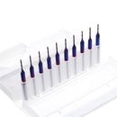 Drillpro 10pcs 3.175mm Shank Blue Coated Spiral Flat End Mill Two Flute CNC Milling Cutter