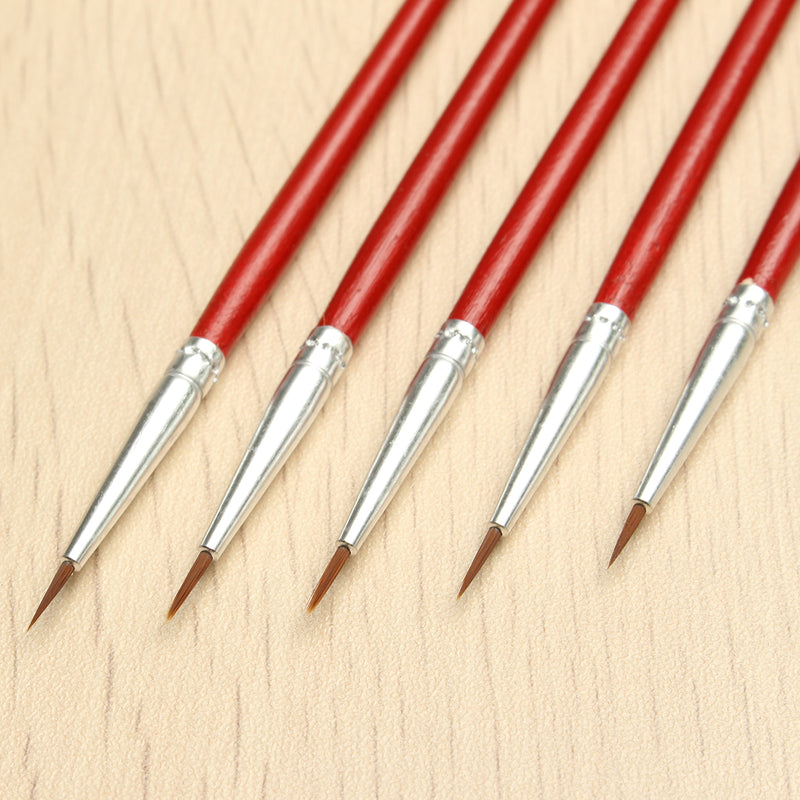 1Pce Short Handle Artist Paint Brush Set Round Shape Nylon Hair Hook Line Pen Brush Set