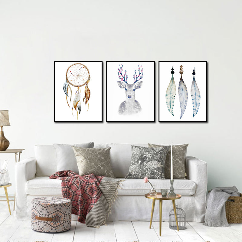 Miico Hand Painted Three Combination Decorative Paintings Simple Style Oil Painting Wall Art For Home Decoration