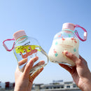 Portable Cup Lovely Flamingo Pattern Glass Cup Children Favorite Water Bottle Glass Cup