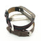 Metal Tainless Steel Frame Braided Leather Strap Replacement for Xiaomi Miband 2