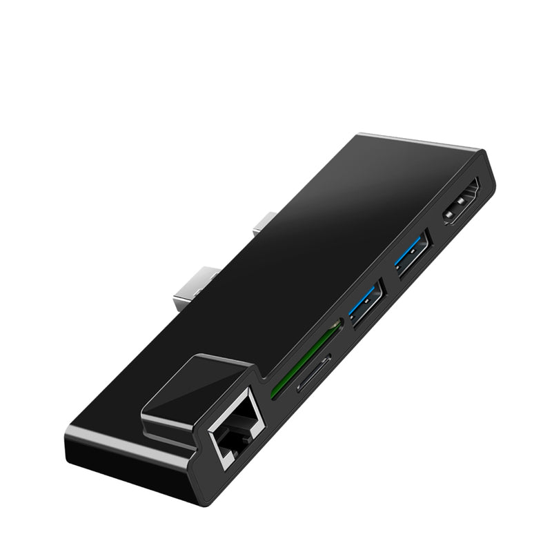 ROCKETEK SUR368/SUR468/SUR568 Surface HUB USB Hub Card Reader for Surface Pro 3/4/5/6 with 1000Mbps RJ45 LAN 4K HDMI USB 3.0 Ports SD/TF Card Slots
