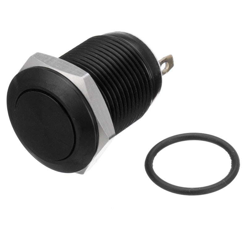 Excellway 5A/16V 12mm 2Pin Button Switch Stainless Steel Momentary Push Button Switch Flat Top 5 Color