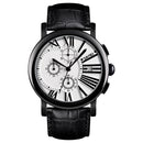 SKMEI 9196 Men Fashion Leather Strap Stopwatch Date Display Roman Numerals Sport Quartz Watch