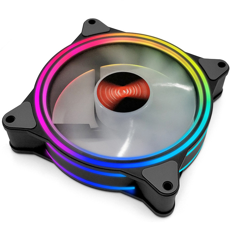 Coolmoon 5PCS 120mm RGB Adjustable LED Cooling Fan Multiple Thin Apertures CPU Cooling Fan with the Remote Control