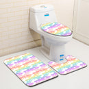 3Pcs /Set Washable Anti-Slip Bathroom Mats Set Shower Floor Toilet Rug Carpet Unicorn