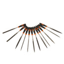 Drillpro 16/18Pcs Carbon Steel Files Set Flat/Triangle/Half-round/Round Large File and Needle Files, Soft Rubbery Handle for Woodworking Shaping