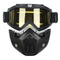 Detachable Modular Helmet Face Mask Shield Goggles Yellow Lens Motorcycle Bike