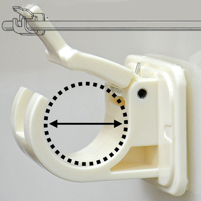 Home Bathroom 2PCS 2kg Payload Suitable for 15 to 22mm Shower Curtain Rod Hook Rails Fixed Hooks