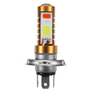 12/24V 15W 6500K Motorcycle H4 LED High Beam Low Beam COB Headlight 3 Color Stoke Bulb Scooter ATV