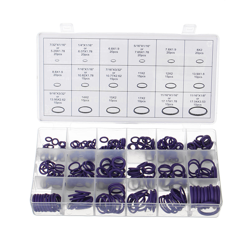270pcs 18 Sizes Rubber Ring Hydraulic Nitrile Seals Purple Rubber O Ring Assortment Kit