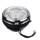 6 Inch H4 Metal Motorcycle Headlight Hi-Lo Beam Headlamp Cafe Racer Halogen Bulb Universal