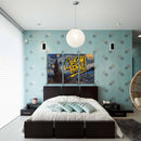 Miico Hand Painted Three Combination Decorative Paintings Starry Sky Wall Art For Home Decoration