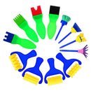 17 Pcs Early Learning Flower Sponge Painting Brushes Craft Brushes Set for Kids