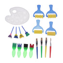 17 Pcs Early Learning Flower Sponge Painting Brushes Craft Brushes Set for Kids