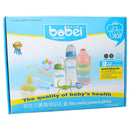 10 Pcs Natural Infant Baby Bottle Starter Set with Milk Powder Dispenser,Brush ,Teether,Pacifier and Food Masher Kit