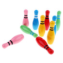 10 Pin Skittle 2 Balls Bowling Set Indoor Outdoor Party Game Toy Kid Child