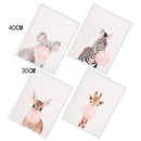 4 Panel Oil Print Painting on Canvas, Wall Artwork Picutre Painting for Living Room Bedroom Decor - Animal Blow Bubble Gum