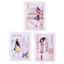 3Pcs Oil Paintings Canvas Frameless Girl Wall Picture for Home Decoration 40x60cm