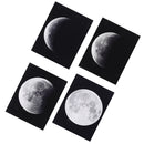 4pcs Modern Large Abstract Art Full Moon Space Black and White Pictures Canvas Oil Paintings for Home Office Decoration