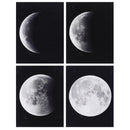 4pcs Modern Large Abstract Art Full Moon Space Black and White Pictures Canvas Oil Paintings for Home Office Decoration