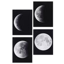 4pcs Modern Large Abstract Art Full Moon Space Black and White Pictures Canvas Oil Paintings for Home Office Decoration