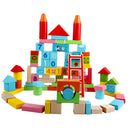 Child 100pc Wooden Building Blocks Kids Construction Toy Bricks Set Creative