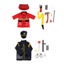 9pcs: Clothes Hat Walkie-talkie, etc Fireman Chief Dress-Up Uniform Cosplay Outfit For Children Role Playing