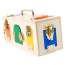 Montessori Wooden Lock Box Door Kids Basic Life Skills Preschool Teaching Aids