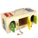 Montessori Wooden Lock Box Door Kids Basic Life Skills Preschool Teaching Aids
