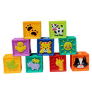 9 Pieces Soft Silicon Cartoon Numbers Animals Blocks Stacking Cognitive Toy Early Learning for Kids/Toddler Playset