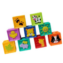 9 Pieces Soft Silicon Cartoon Numbers Animals Blocks Stacking Cognitive Toy Early Learning for Kids/Toddler Playset