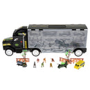 16Pcs 22 Inch Transport Carrier with Small Dinosaur Model Figures, Helicopter and Vehicles, Great Birthday Christmas Gift for Kids