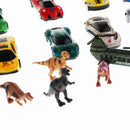 28Pcs 22 Inch Transport Carrier with Small Dinosaur Model Figures, Helicopter and Vehicles, Great Birthday Christmas Gift for Kids