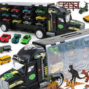 28Pcs 22 Inch Transport Carrier with Small Dinosaur Model Figures, Helicopter and Vehicles, Great Birthday Christmas Gift for Kids