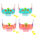 Kids Baby Electronic Add Water Circulating Fishing Game Toy Set with Music & Sound Swimming Pool Toy - 6 Ducks Blue