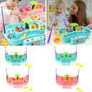 Kids Baby Electronic Add Water Circulating Fishing Game Toy Set with Music & Sound Swimming Pool Toy - 6 Ducks Blue