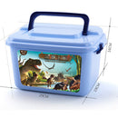 44 Pieces of Realistic Dinosaur Model Figures with a Storage Box, T-rex, Triceratops, Stegosaurus