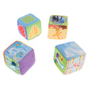 4pcs Baby Cloth Building Blocks Rattle Toy Grab Stack Cubes Learning Toys