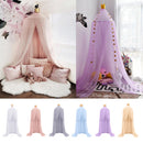 Princess Bed Canopy Mosquito Net for Round Dome Castle Play Tent, Yarn Curtain Crib Netting Hanging Home Decor - White