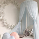 Princess Bed Canopy Mosquito Net for Round Dome Castle Play Tent, Yarn Curtain Crib Netting Hanging Home Decor - Blue