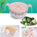 Kids Bowls Cover/ Straws Set for Baby feeding?Non Toxic & Safe Toddler Snack Bowls, Eco-Friendly Tableware for Baby Toddler Kids Bamboo Dishes