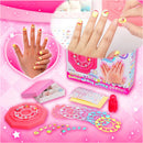 Girl Art Manicure Studio Kit Playset - Nail Beauty Glitter Sticker Decals Toy for kid children Xmas Gift