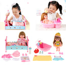 Set of 17 Pieces Pretend Play Doll Girl Bed Clothes Set for Kids Role Play Mummy Creative Toy Birthday Gift
