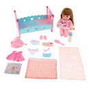 Set of 17 Pieces Pretend Play Doll Girl Bed Clothes Set for Kids Role Play Mummy Creative Toy Birthday Gift