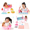 Set of 17 Pieces Pretend Play Doll Girl Bed Clothes Set for Kids Role Play Mummy Creative Toy Birthday Gift