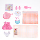 Set of 17 Pieces Pretend Play Doll Girl Bed Clothes Set for Kids Role Play Mummy Creative Toy Birthday Gift