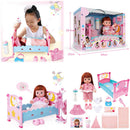 Set of 17 Pieces Pretend Play Doll Girl Bed Clothes Set for Kids Role Play Mummy Creative Toy Birthday Gift